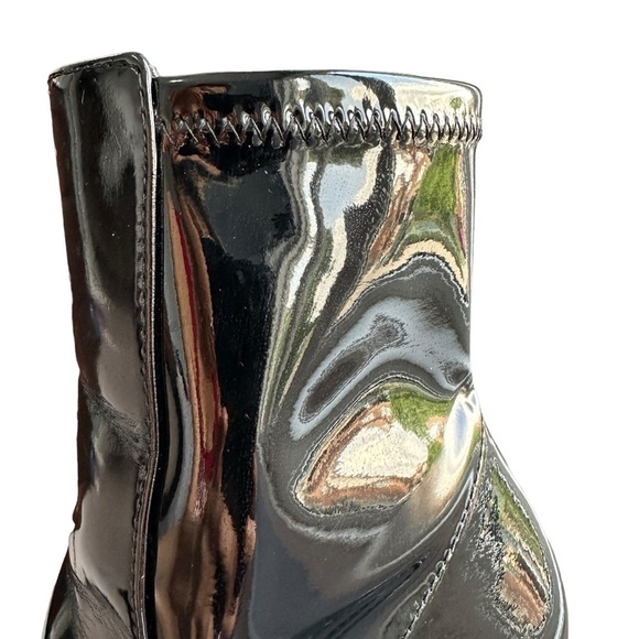 ALDO BLOCK HEEL  PLATFORM BOOTS PATENT PUMPS WOMENS SIZE 7 BLACK - Picture 3 of 16